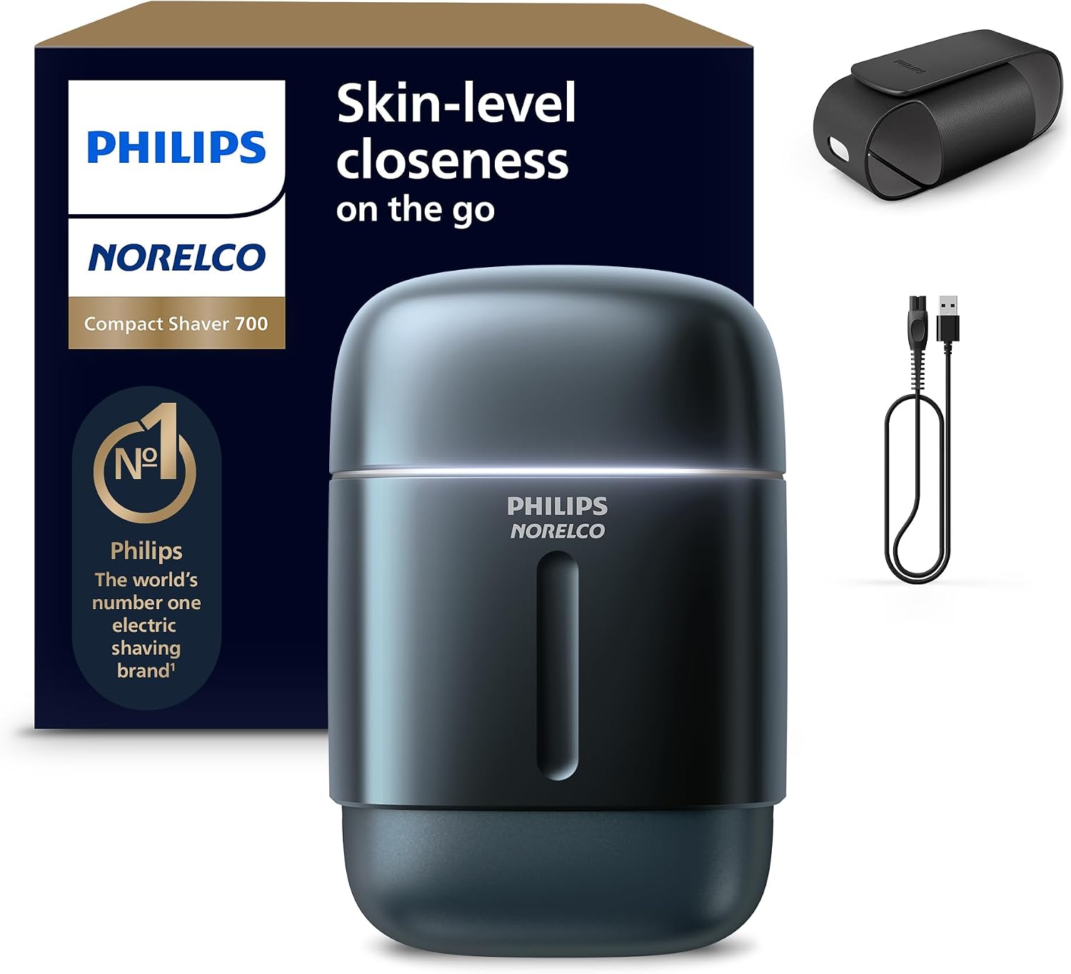 Philips Norelco Shaver 700 Series - Compact Electric Shaver, Lift & Cut System, Dual SteelPrecision Blades, 4D Flex Heads, Wet & Dry Shave, Travel Case, Model S794/94