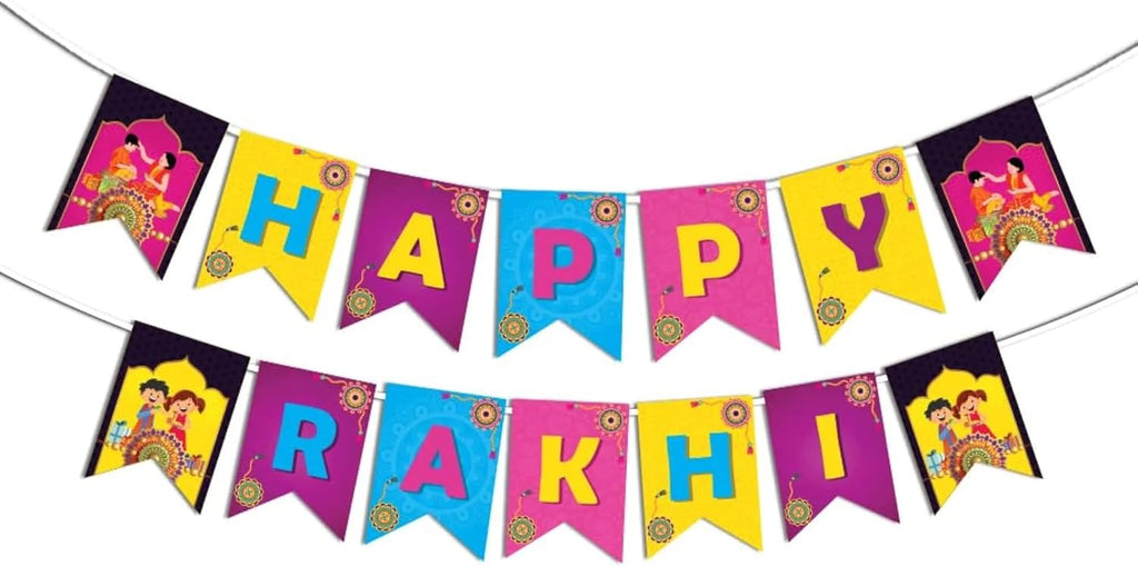 LoveNspire Happy Rakhi Banners Indian Festival Rakhi Raksha Bandhan Bunting Diy Home Indoor Outdoor Decoration Bollywood Party Supplies Home Decor Ideas