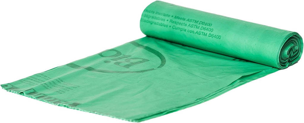 BioBag (USA) The Original Compostable Bag, 33 Gallon, 120 Count, 100% Certified Compostable Trash Bag Liners for Food Waste, Extra Strong and Durable, Trash Bag
