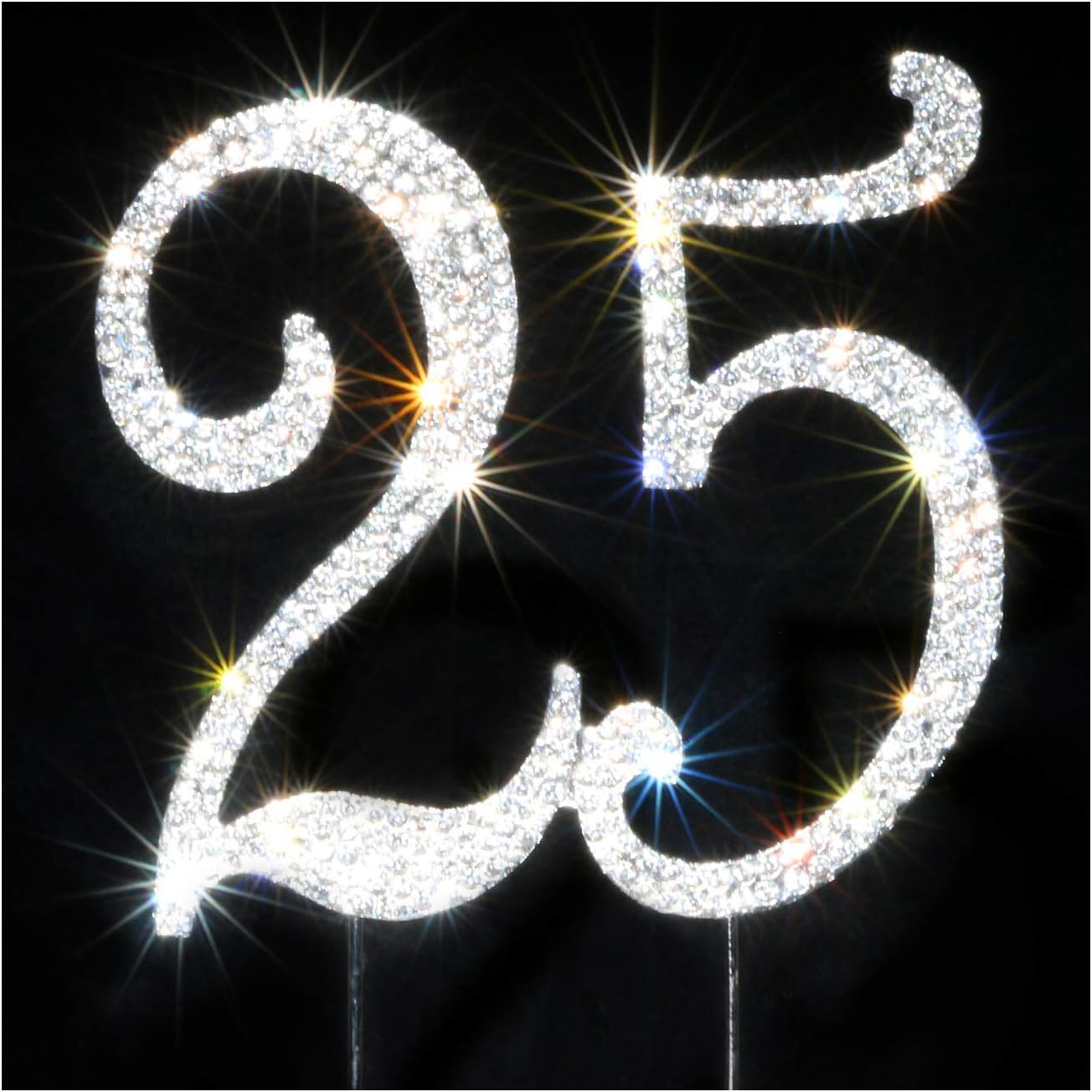 Scotamalone 25 Cake Topper | Premium Bling Rhinestone Diamond Gems