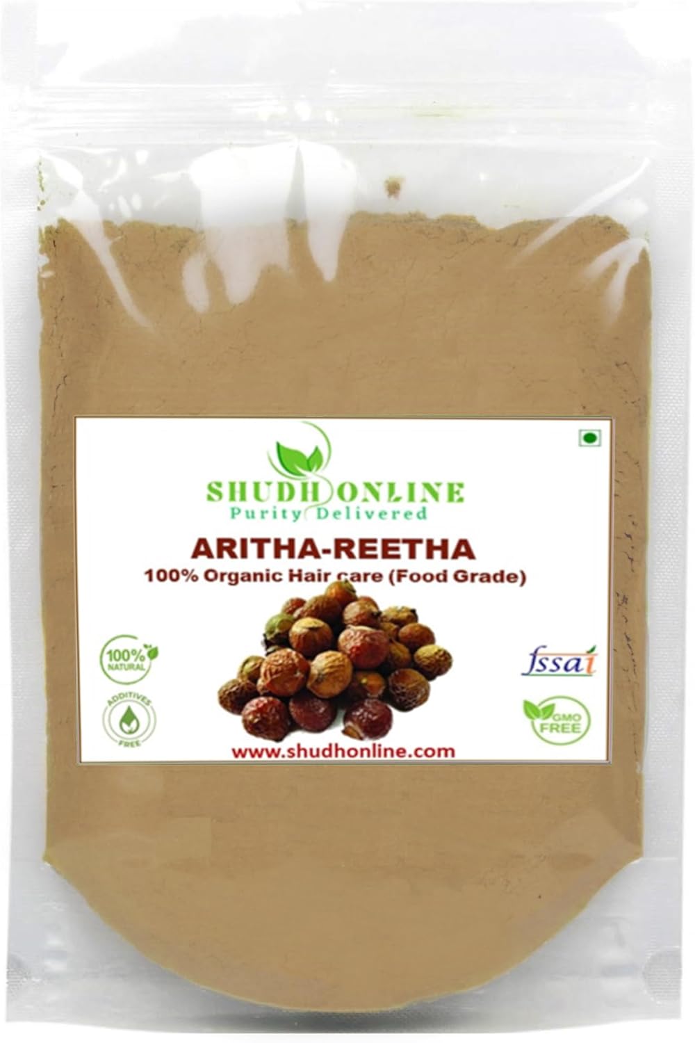 Homeda Reetha Powder for Hair, Organic Soap Nuts Powder for Hair (3.5 oz - 100g) 100% Pure Indian Bath Powders - Aritha Powders for Hair Growth | Soap Berry shampoo - Sapindus mukorossi (3.5 Ounces)