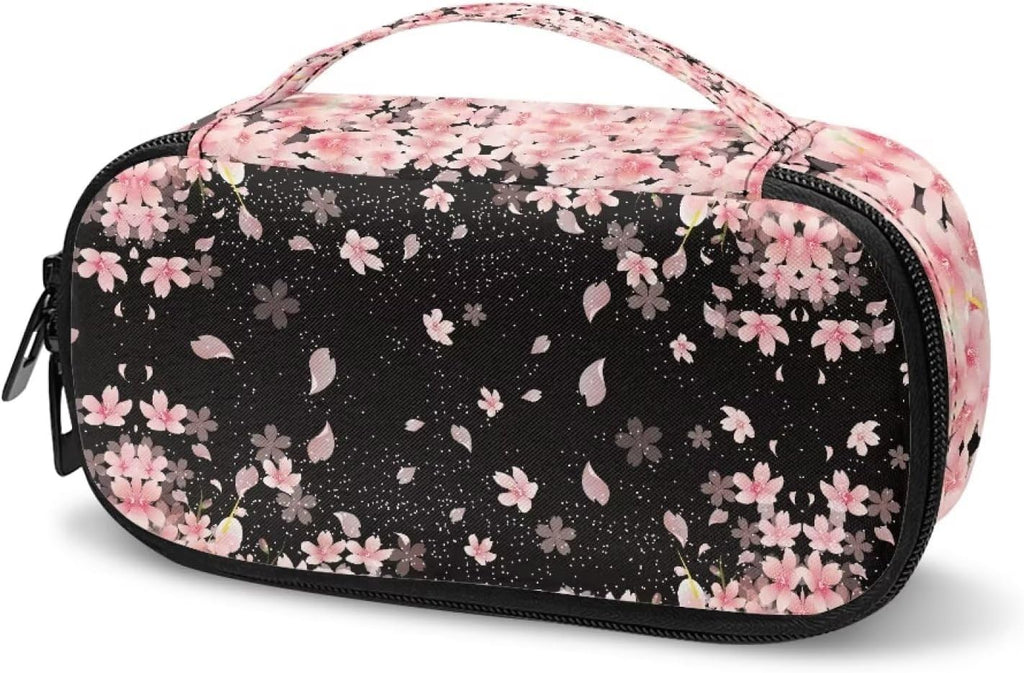 Pink Cherry Blossom Diabetic Supplies Storage Bag Portable Glucose Meter Carrying Case Insulin Pen and Medication Insulin Travel Case for Glucose Meters