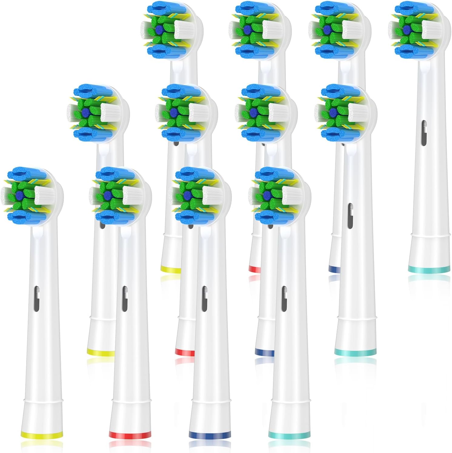 Schallcare Replacement Brush Heads Compatible with Oral B Braun Electric Toothbrush - Floss Toothbrush Head Fits for Oral B Pro 1000 Genius Smart Series (12 Pack)