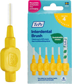 TePe Interdental Brush Original, Soft Dental Brush for Teeth Cleaning, Pack of 6, 0.7 mm, Medium Gaps, Yellow, Size 4