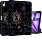 DONGKE for iPad Air 11 Inch Case M4 2026 / M3 2025 / M2 2024 & iPad Air 5th 2022 / 4th Gen 2020 10.9 Inch, Ultra Thin Soft TPU Back Cover with Pencil Holder Support Auto Wake/Sleep, Sun & Moon