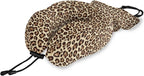 ALAZA Memory Foam Travel Pillow with Snap Clip Animal Leopard Print Geometric Brown Neck Pillow for Airplane Travel Kit, Soft Comfortable and Washable