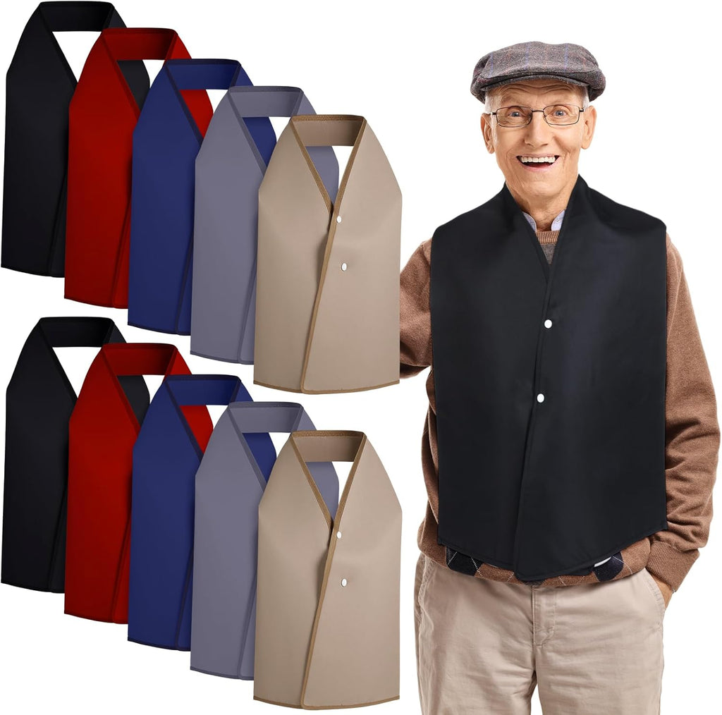 10 Pcs Adult Bibs Scarf for Eating Washable and Reusable Dining Clothing Protector Adult Bib for Elderly Seniors and Disabled Men Women Eating
