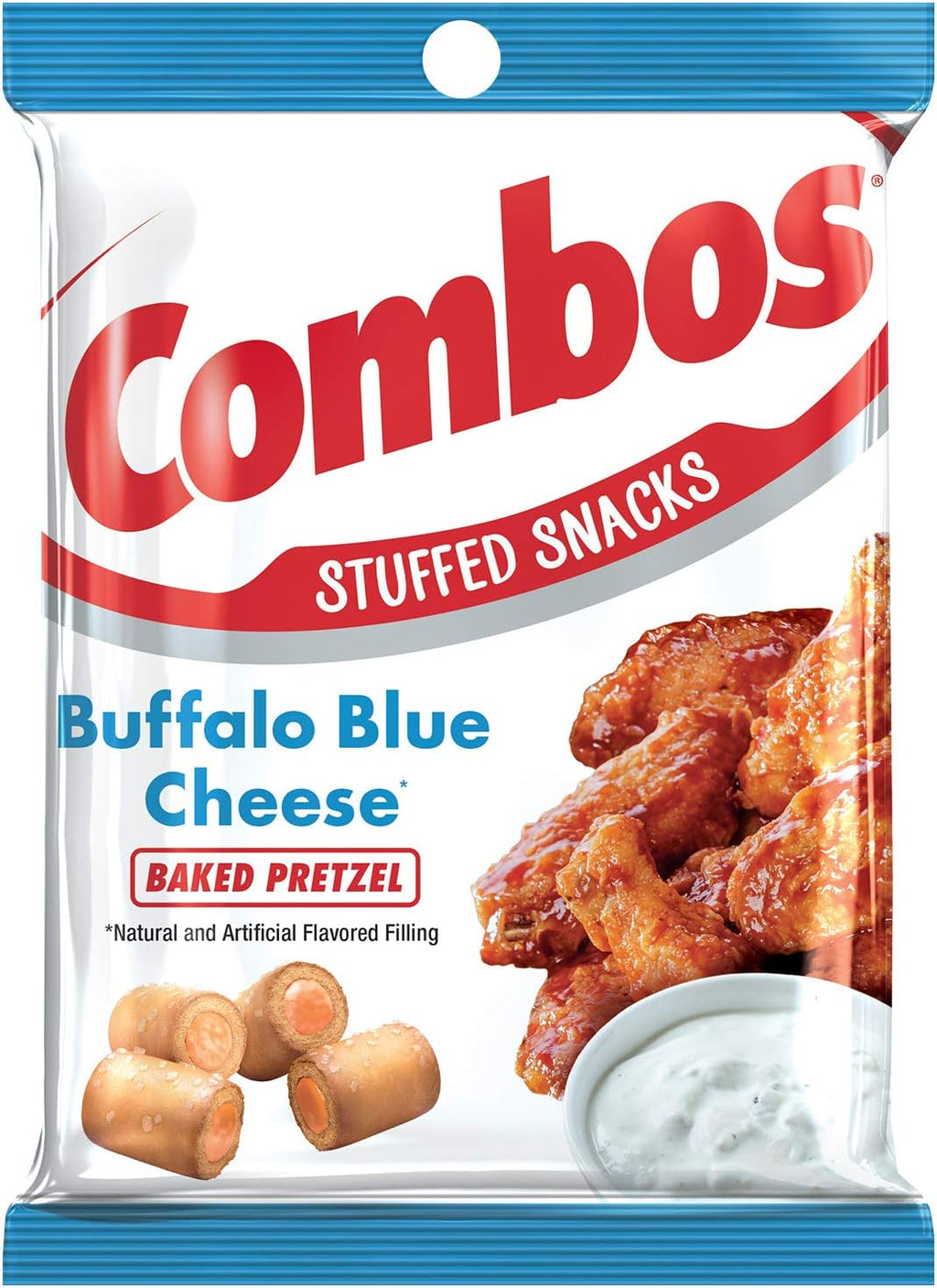 COMBOS Buffalo Blue Cheese Pretzel Baked Snacks 6.3-Ounce Bag