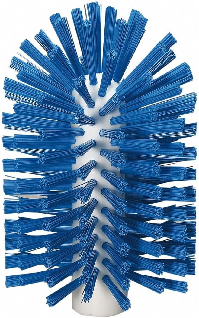 Vikan 5380-103-3 Stiff Tube Brush, Polyester, 3-7/8" x 6-1/2" OAL, Blue