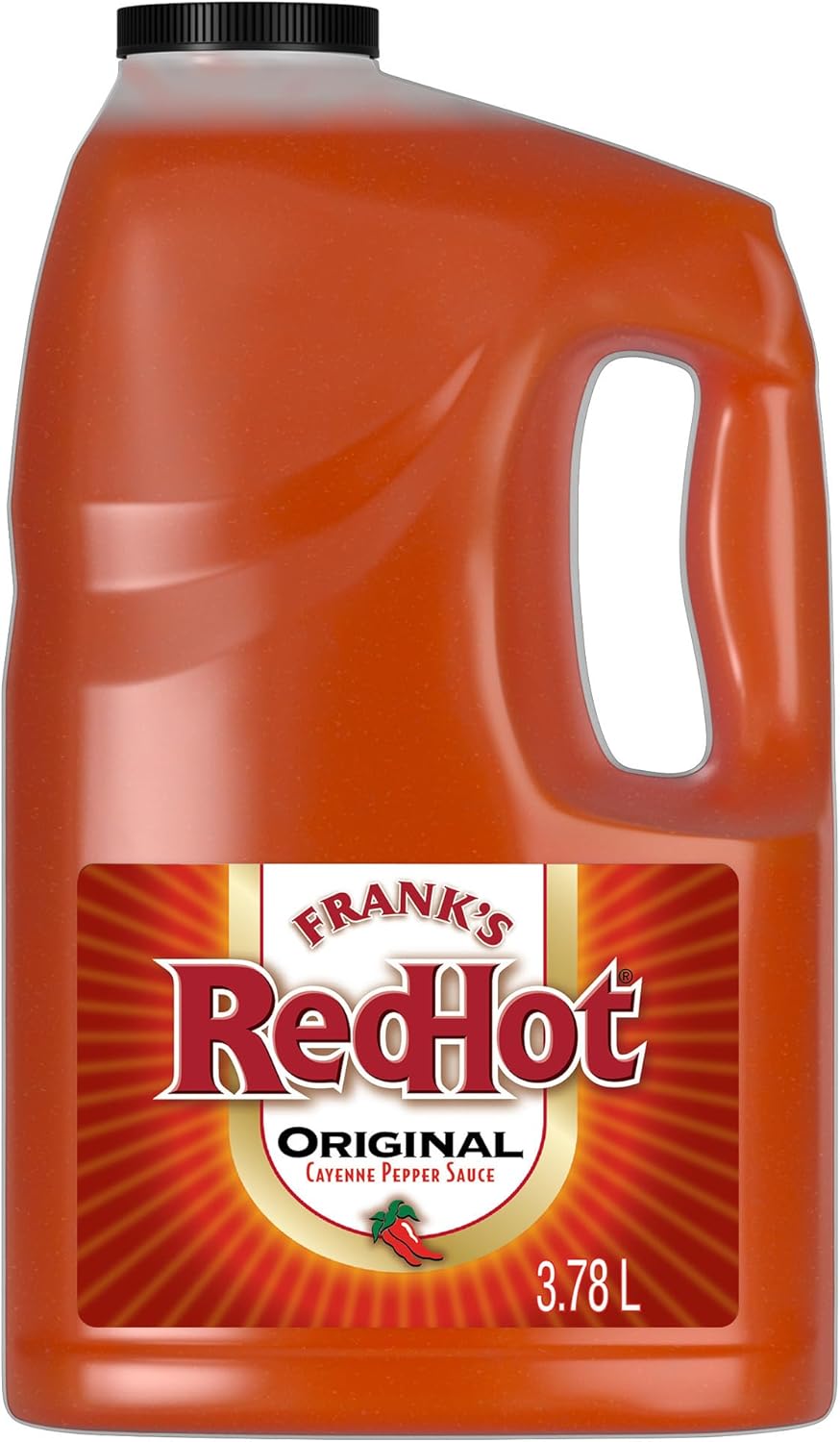 Franks RedHot Original Cayenne Pepper Hot Sauce, 1 gal - One Gallon Bulk Container of Cayenne Pepper Hot Sauce to Add Flavorful Heat to Entrees, Sides, Snacks, and More