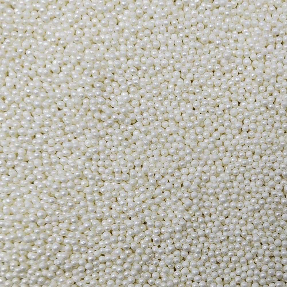 Homankit White Nonpareils Sprinkles Edible Cookie Decorations Mini Pearls for Decorating Cake, Baking, Cupcake Toppers, Ice Cream, Donuts 3.88 Ounce