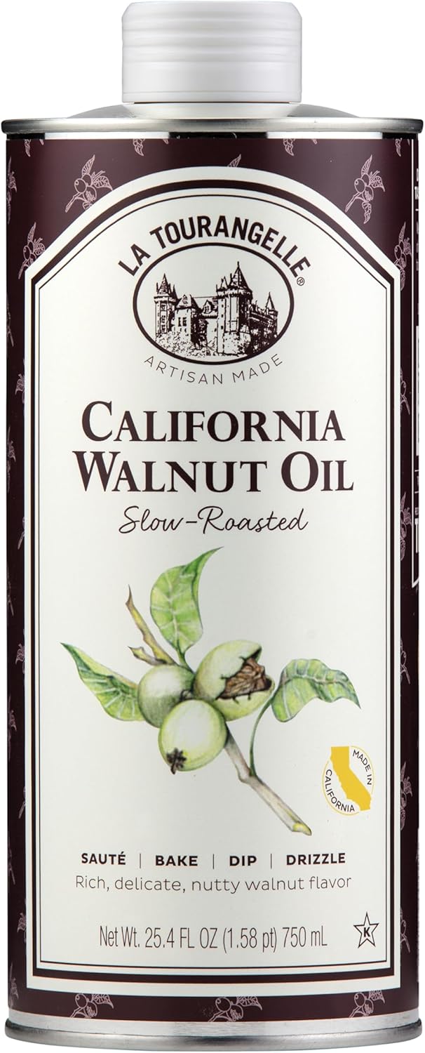 La Tourangelle, Roasted Walnut Oil, Plant-Based Source of Omega-3 Fatty Acid, Cooking, Baking, & Beauty, 25.4 Fl Oz