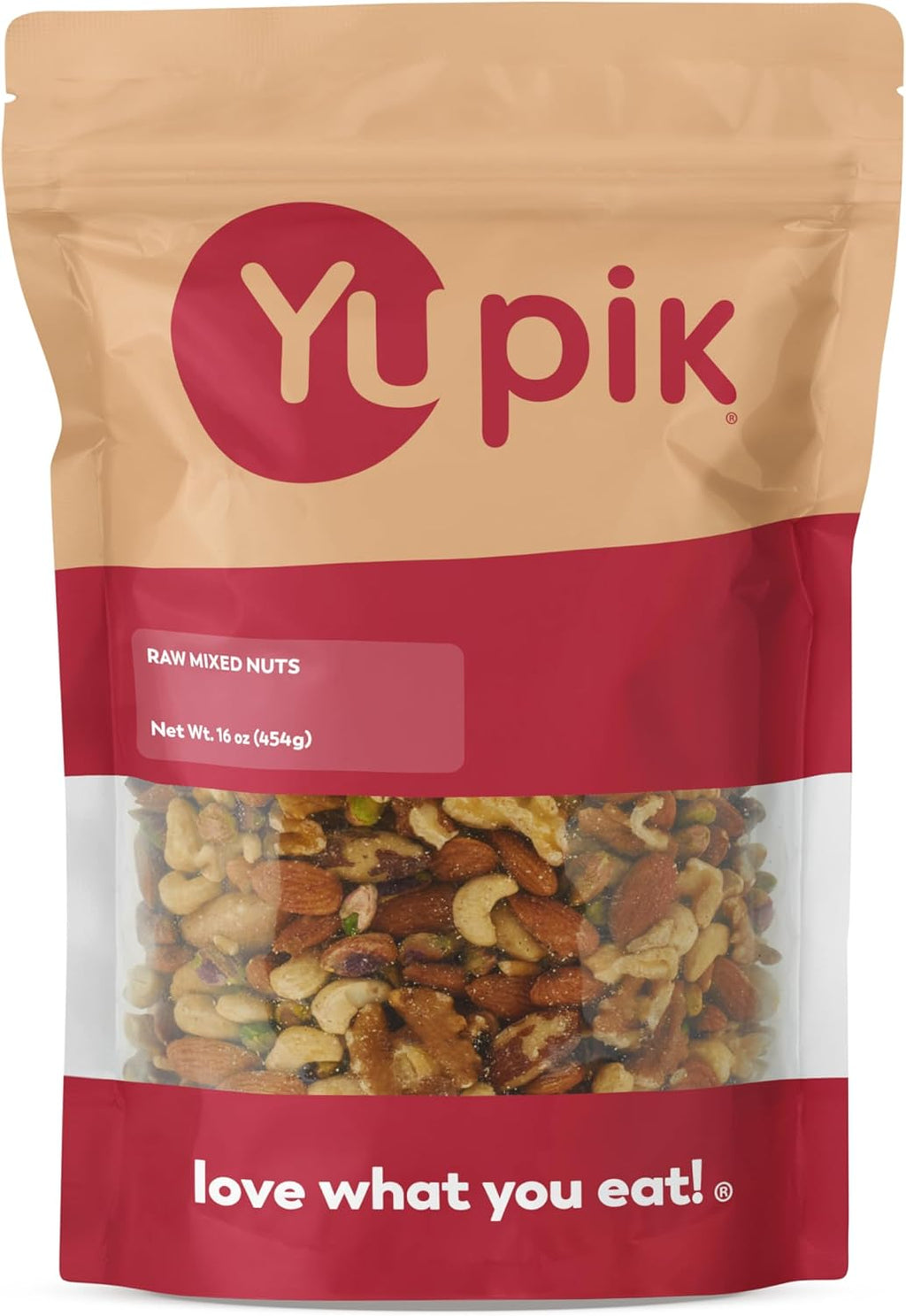 Yupik Raw Mix Nuts, 1 lb, Premium Natural Mixed Nuts with Almonds, Walnuts, Pistachios, Cashews, and Brazil Nuts, Healthy Snack,Brown, Pack of 1