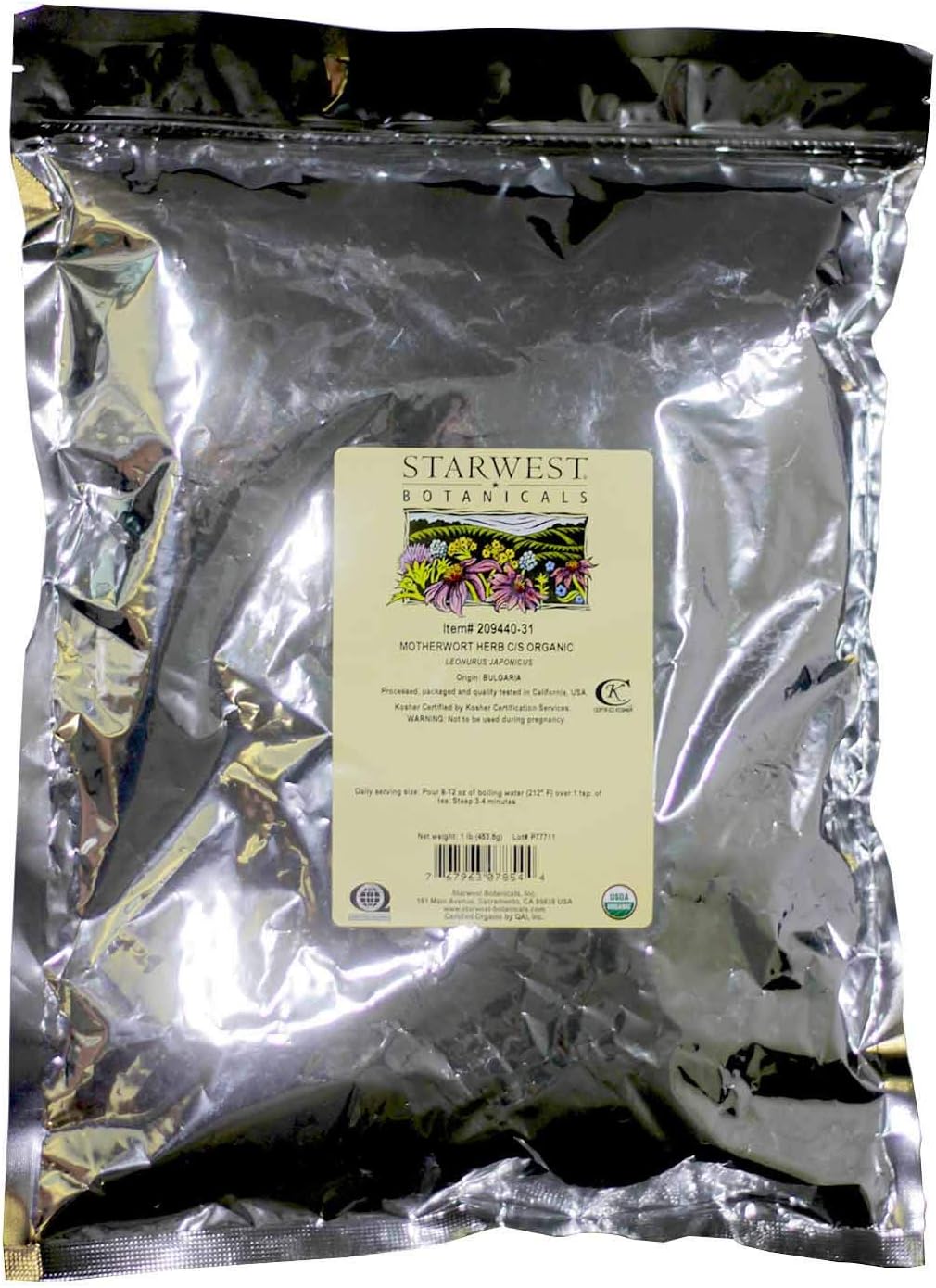 Starwest Botanicals Motherwort Herb C/S Organic Leonurus Japonicus 1 lb