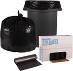 Boardwalk Recycled Low-Density Polyethylene Can Liners, 33 Gallon Garbage Bags, 1.6 mil, 33" x 39", Black, 10 Bags/Roll, 10 Rolls/Carton