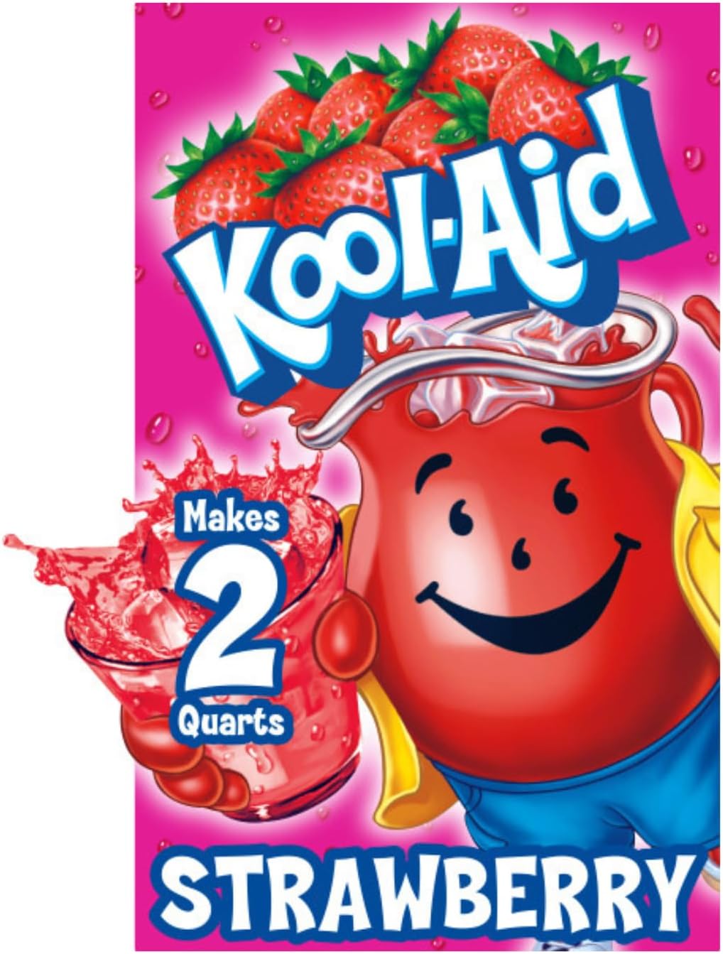 Kool-Aid Unsweetened Strawberry Artificially Flavored Powdered Soft Drink Mix, 0.14 oz Packet (Pack of 15)