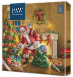 PAW - Paper Napkins 3 Ply (33 x 33 cm) I 20 Pieces I Printed with Water Based Ink I Christmas Decorations I Ideal for Christmas and Christmas Party - Coloured I Colour: Santa is Here