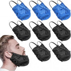 Boao 9 Pieces Beard Bandana Beard Covers Facial Beard Apron Caps Facial Beard Guard Bedtime Bib(Black, Blue, Coffee)