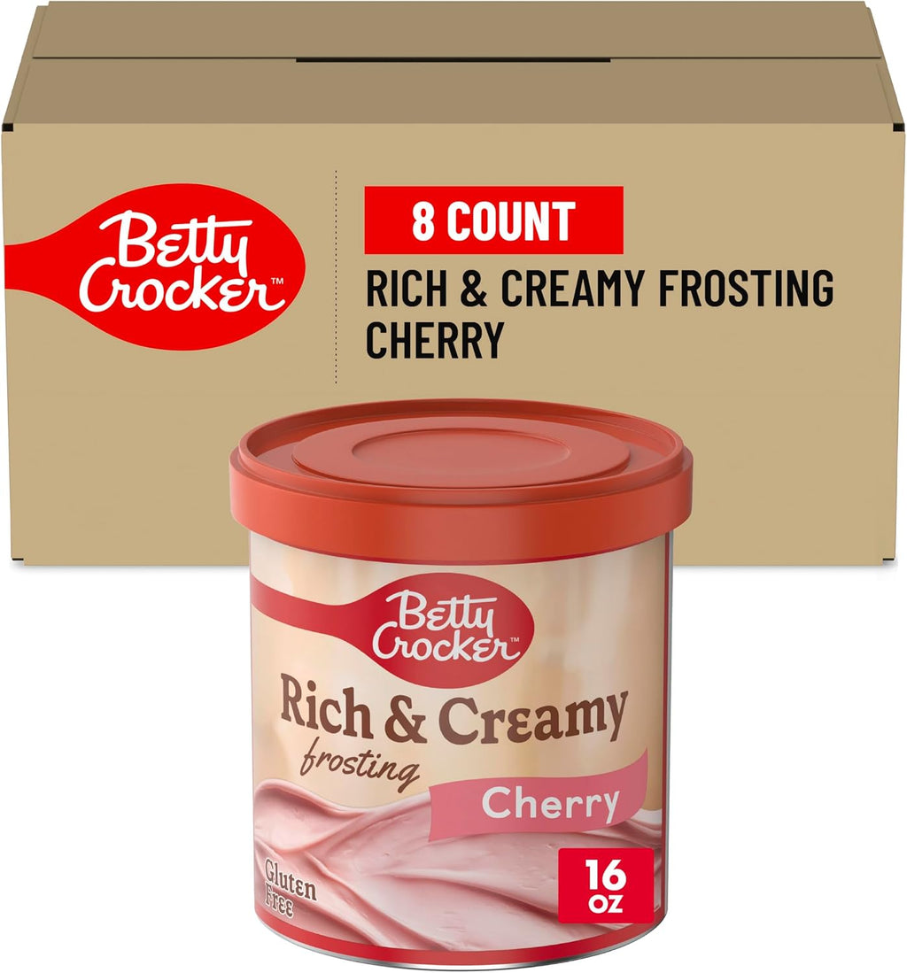Betty Crocker Rich and Creamy Cherry Frosting, Gluten Free, 16 oz (Pack of 8)