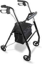 Aidapt Folding Walking Rollator with Seat and Backrest, Lightweight Mobility Walker for Seniors, 4-Wheel Walking Frame with Storage Bag, Adjustable Height, Compact Design for Travel and Home Use