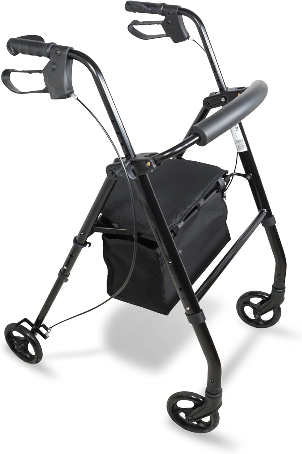 Aidapt Folding Walking Rollator with Seat and Backrest, Lightweight Mobility Walker for Seniors, 4-Wheel Walking Frame with Storage Bag, Adjustable Height, Compact Design for Travel and Home Use