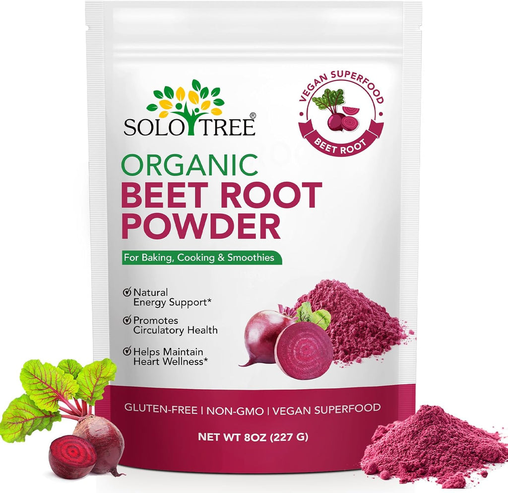 Organic Beet Root Powder – Raw, Non-GMO, Vegan, Gluten-Free Superfood for Smoothies, Juices & Baking | Natural Red Food Coloring, Rich in Fiber, Supports Circulation, 8oz