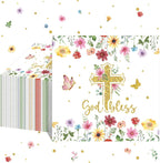 Nuanchu 50 Pcs Baptism Napkins God Bless Napkins Christening Party Decorations First Holy Communion Cross Religious Paper Supplies for Religious Holiday Dinner Party Decorations