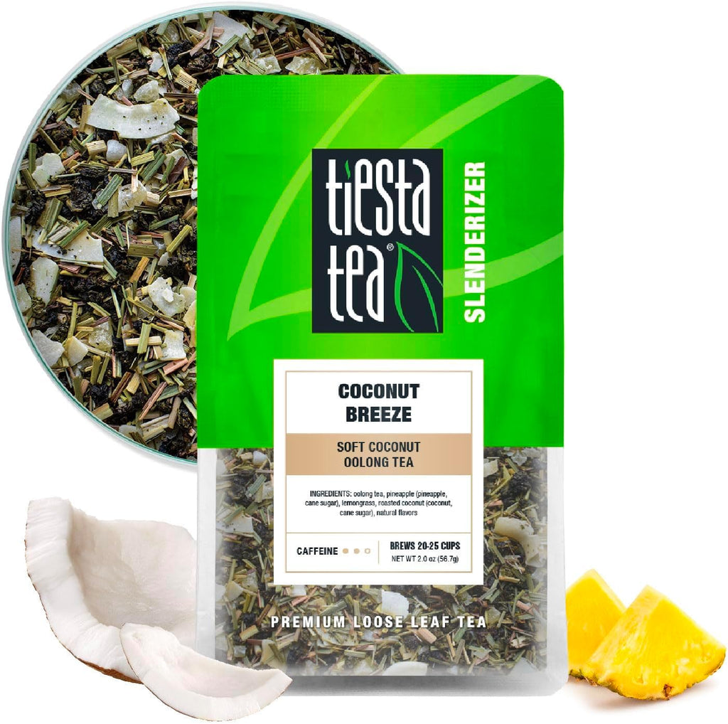 Tiesta Tea - Coconut Breeze, Loose Leaf, Soft Coconut Oolong Tea, Medium-Caffeinated Blend, Makes Hot or Iced & Up to 20-25 Cups, 2oz Resealable Pouch