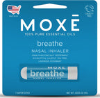 MOXE Breathe | Himalayan Salt Inhaler | Help Clear Congestion, Boost Focus and Improve Breathing | Natural Aromatherapy | Peppermint, Lavender and Tee Tree Essential Oil (1 Pack)…