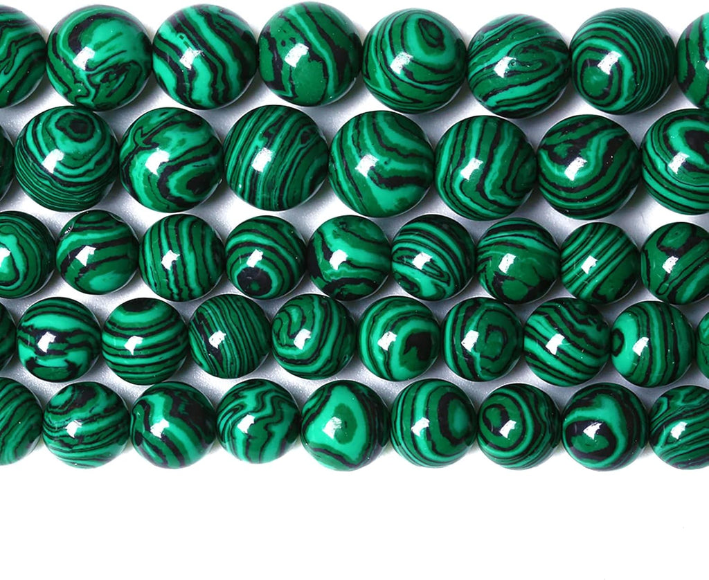 10MM 36PCS Green Malachite Spacer Loose Beads for Jewelry Making DIY Bracelet Necklace 1 Strand 15’’