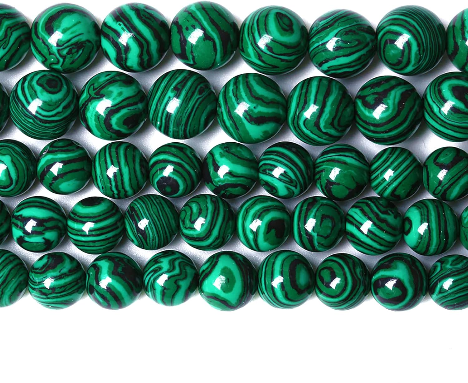 10MM 36PCS Green Malachite Spacer Loose Beads for Jewelry Making DIY Bracelet Necklace 1 Strand 15’’