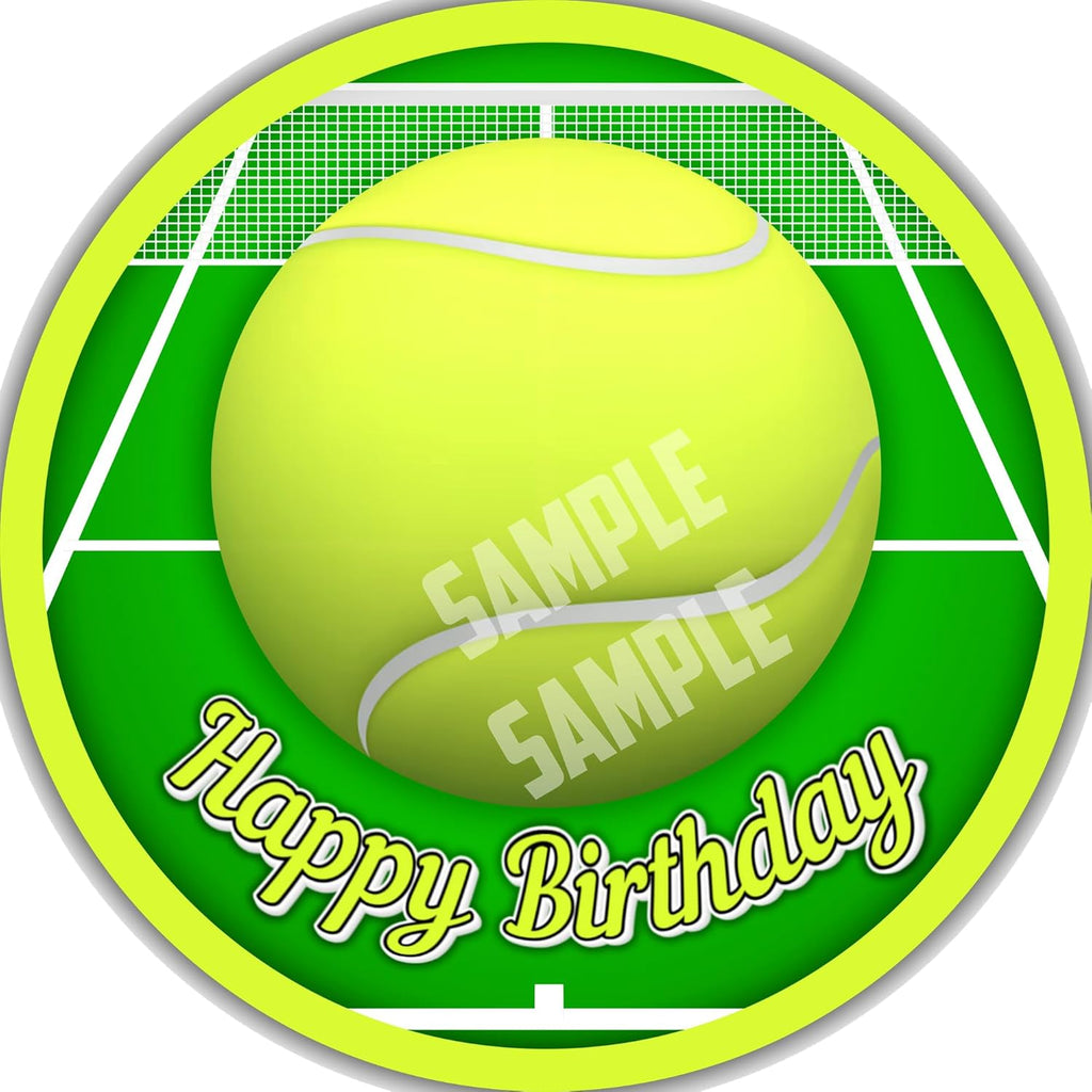 7.5x Inch Edible Cake Toppers – Tennis Themed Birthday Party Collection of Edible Cake Decorations