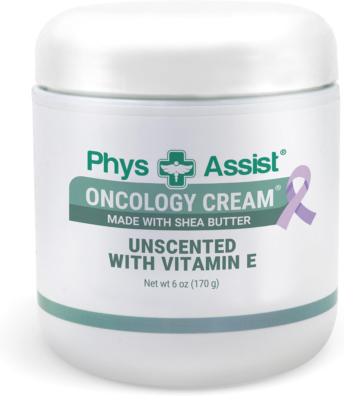 PhysAssist Oncology Body Cream with Shea Butter, 6 oz. Soothing and Moisturizing to Stressed Skin. Unscented with Vitamin E. Non-Irritant. Recommended for Dryness, Moisture Balance, Hydration Support