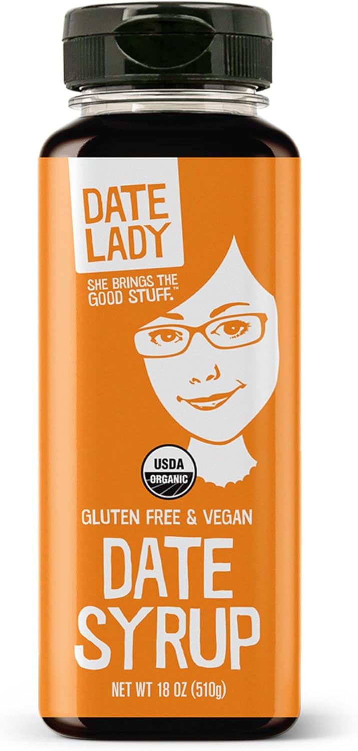 Date Lady Organic Date Syrup 18 oz Squeeze Bottle | Vegan, Paleo, Gluten-free & Kosher | Sugar Substitute | More Nutrition Than Maple Syrup or Honey