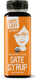 Date Lady Organic Date Syrup 18 oz Squeeze Bottle | Vegan, Paleo, Gluten-free & Kosher | Sugar Substitute | More Nutrition Than Maple Syrup or Honey