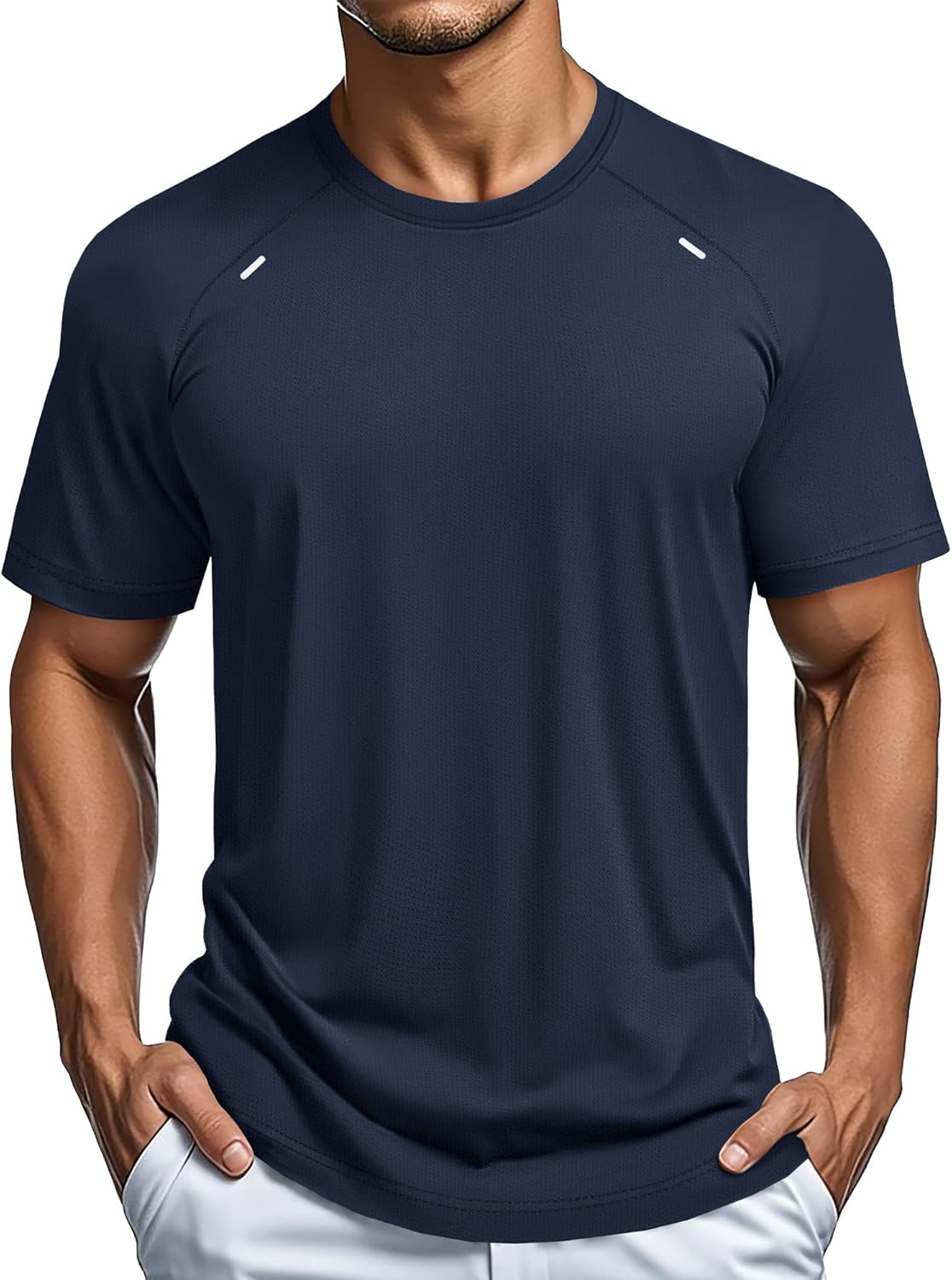 MAGCOMSEN Men's Dry Fit Shirts Mesh Short Sleeve Athletic Lightweight Workout Performance Hiking Shirt