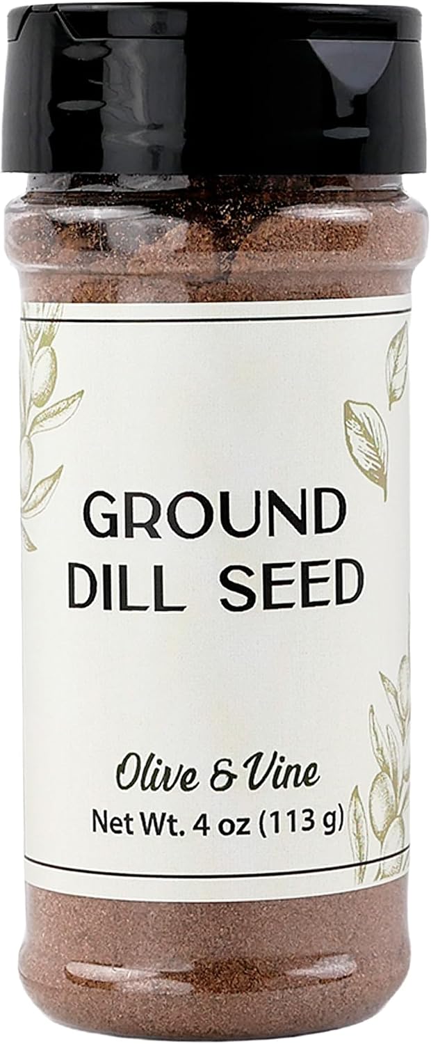 Olive & Vine Ground Dill Seed, Earthy Flavor, For Pickling & Dressings, Rich Tradition, Authentic Taste, For Global Recipes (4 Ounce)