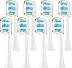 Replacement Toothbrush Heads Compatible with Philips Sonicare Electric Toothbrushes, 8 Pack, Snap-on System, Soft Dupont Bristles with Protective Cover