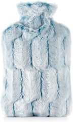 samply Hot Water Bottle - 2L Hot Water Bag with Furry Cover, Light Green