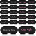 Eurzom 20 Pieces Funny Sleeping Eye Mask Bulk with Adjustable Strap Sleep Blackout Eye Mask for Night Blindfold Cover for Spa Women Men Adult Pajama Party Favors(Cute Black)