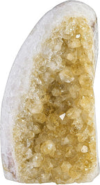 mookaitedecor Natural Citrine Crystal Cluster Geode, Self-Standing Yellow Quartz Stone Raw Crystals and Minerals Specimen for Healing Home Decor, 401-500 g