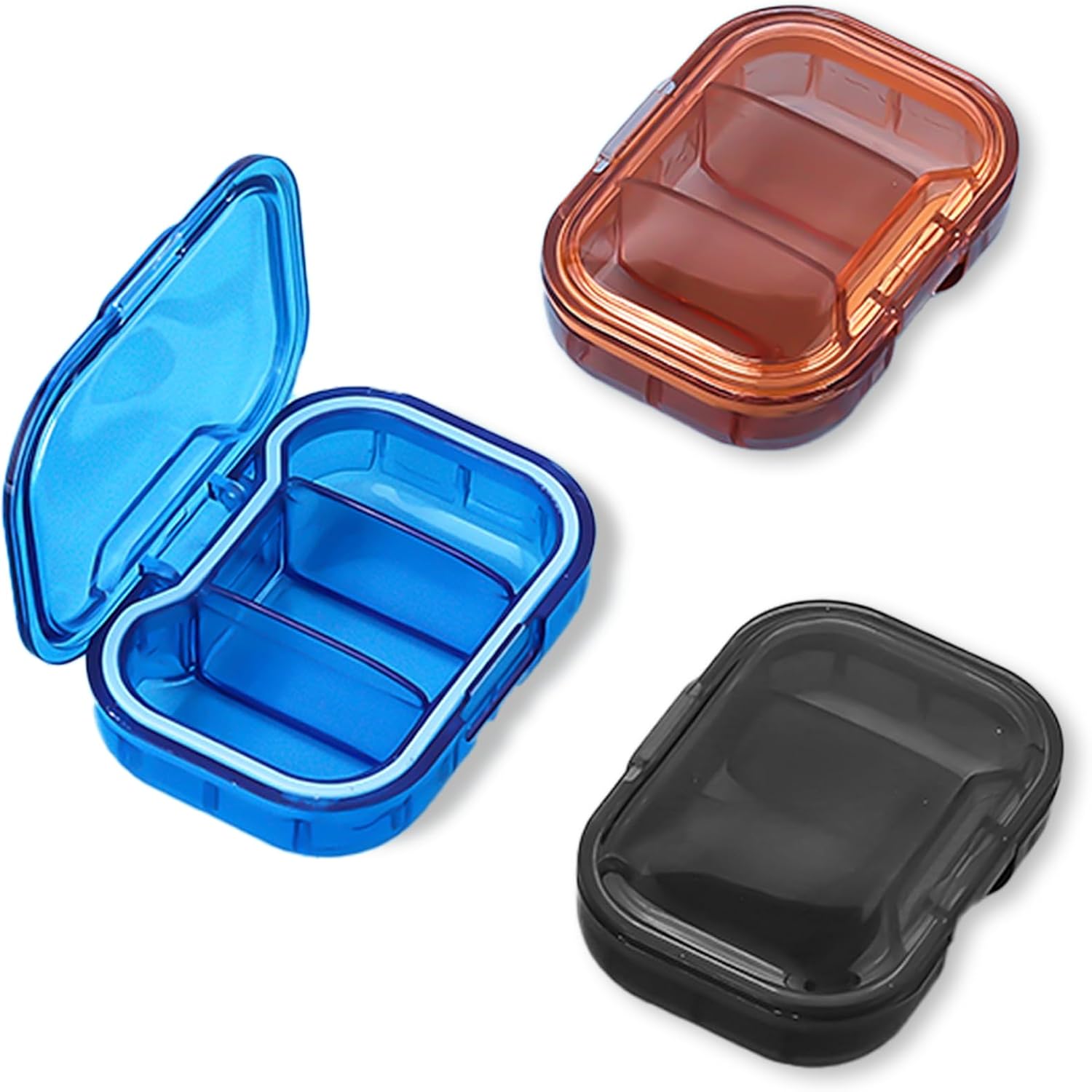 3 Pack Travel Mini Pill Organizer, 3 Compartments Portable Small Pill Case, Mini Small Pill Box to Hold Vitamins, Portable Pill Container for Pocket Purse Medicine Organizer