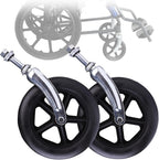 LIGUOYI Wheelchair Caster Wheel with Front Forks, 2 Pcs Hard Rubber Tire 6" 7" 8" Caster Assembly, Solid Wheelchair Accessories, 1/2" Mounting Axle, Anti-wear & Non-Slip, Replacement Casters