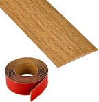 Vinyl Floor Transition Strip, Self Adhesive Floor Cover Strips PVC Laminate Threshold Strip Bar Flat Divider Strip for Floor Gaps, Doorways Threshold, Carpet, 2" Wide (Light Brown Wood Grain, 10Ft)