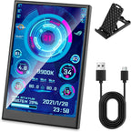 3.5 Inch IPS USB Mini Screen No Installation AIDA64 Pc Case Screen Computer Temp Monitor PC Temperature Display with Stand, USB Cable, Manual