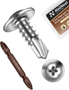 100PCS #8 x 5/8" Sheet Metal Screws, Self Tapping Screws for Metal, 410 Stainless Steel Modified Truss Head Fast Self-Drilling Metal Screw with Drill Bit