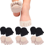 SATINIOR 6 Pairs Toe Topper Socks Women No Show Liner Finger Half Non Slip Invisible Separated Socks Suitable for Thin Feet