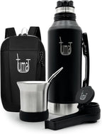 Complete Yerba Mate Kit - 1.2L Insulated Bottle with Mate System, Mate Cup, Yerba Clip Spout, Straw (bombilla), and FREE Backpack - Premium Stainless Steel Yerba Mate Set - Yerba Mate to Go