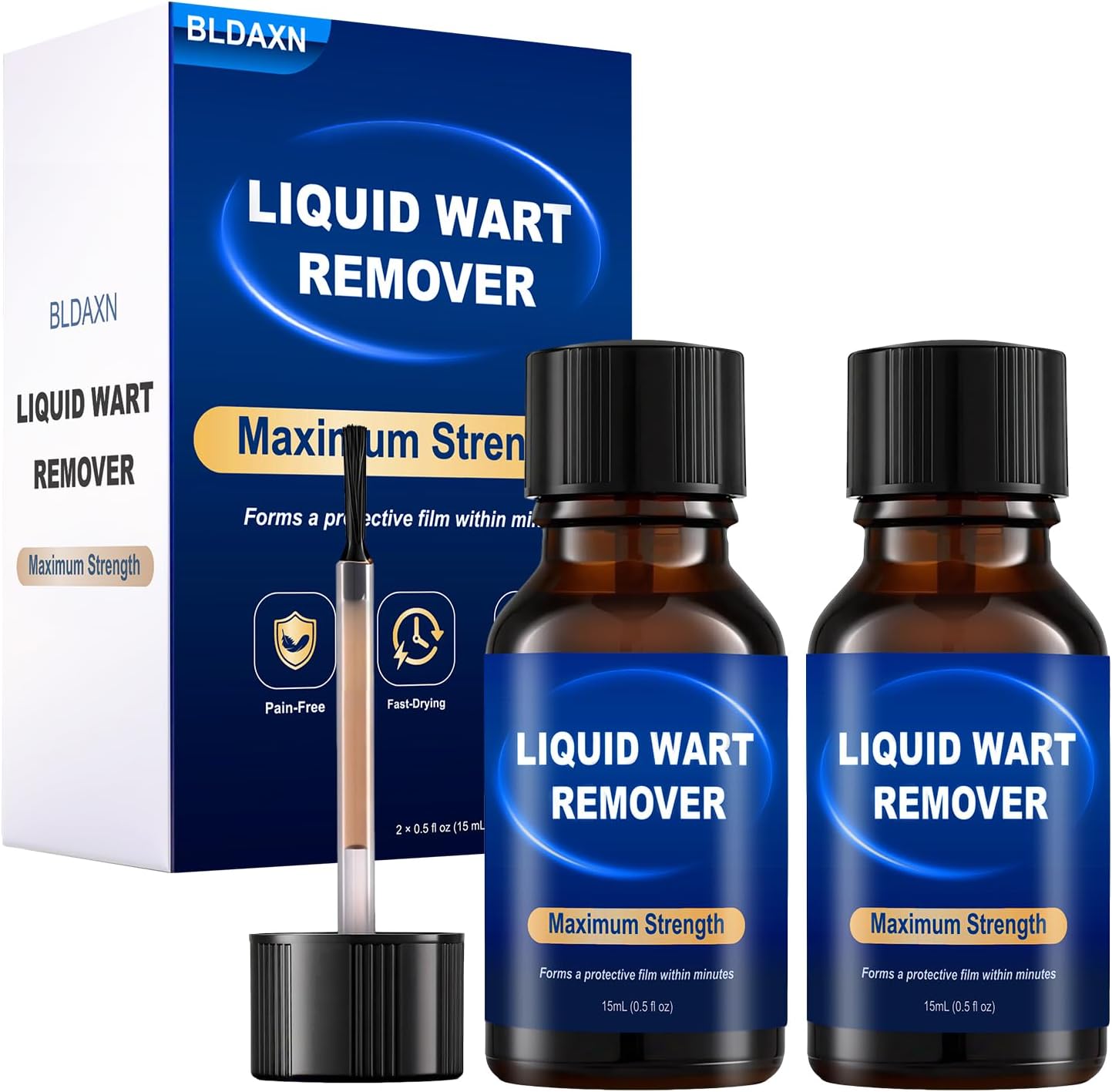 Fast-Acting Wart Remover Freeze Off & Corn Remover, 2-Pack 30 ml Salicylic Acid Plantar Wart Remover for Feet, Hands & Skin - Professional Wart Removal, NDC Code: 76986-024