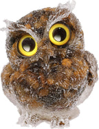 Nupuyai 2.5 inches Orgone Resin Crystal Chips Tumbled Stone Owl Statue, Mini Hand Carved Stone Crystal Animal Figurines for Tabletop Indoor Outdoor, Tiger's Eye